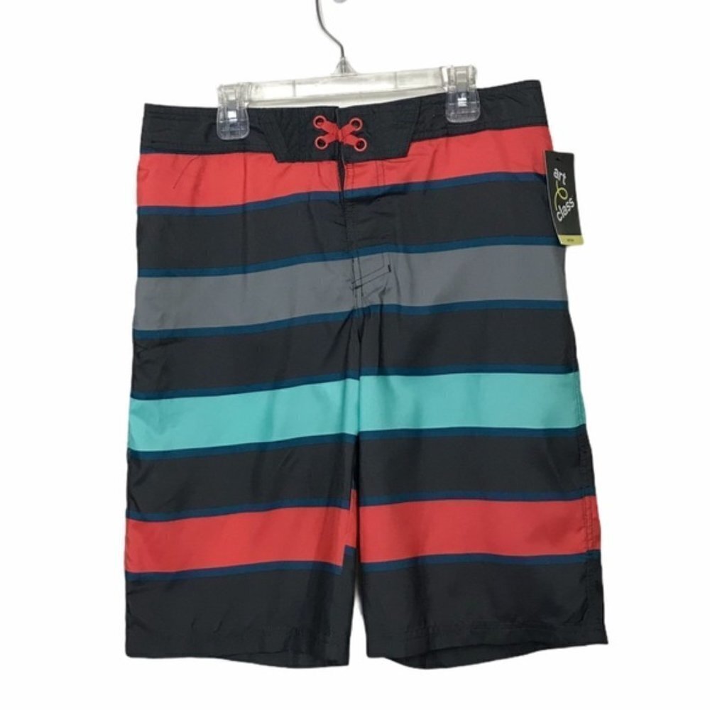 Art Class Boys Striped Swim Shorts Trunks NWT